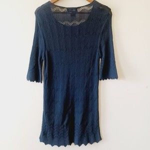 Sadimara Lg Black Crochet Short Dress Travel Friendly Cruise Wear Cover Up Beach